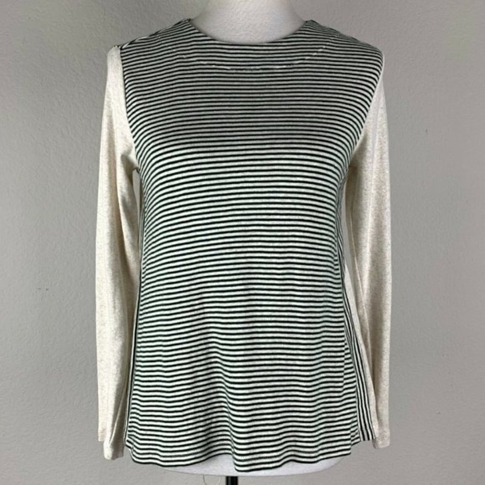 J. Jill Striped Perfect Pima Cotton Blouse